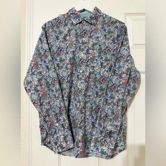 Tommy Bahama Long Sleeve Siesta Key Etched Gardens Camp Shirt - Picture 1 of 12